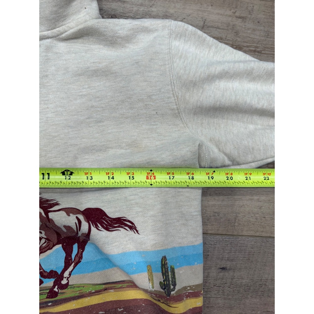 Ariat Real Womens Quarter Zip Sweatshirt Wild Horse Desert Oatmeal Size M - Picture 7 of 9